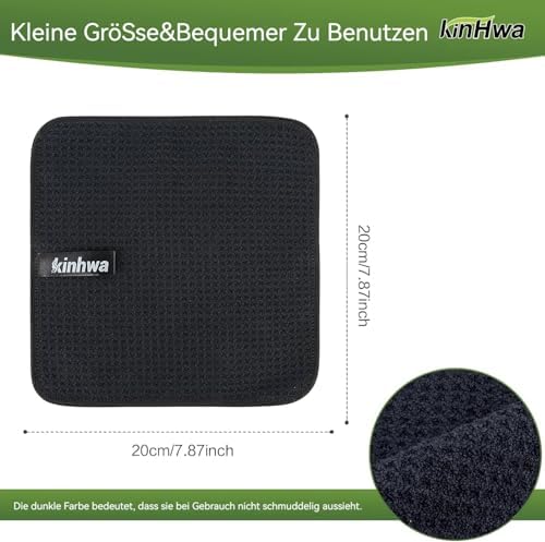 KinHwa Waffle Microfiber Dish Cloths Black Kitchen Towels, Washcloths - Image 2