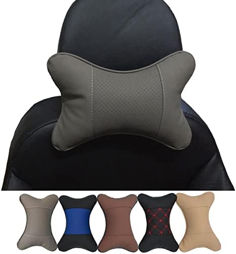 Car Neck Pillows Both Side Pu Leather 2pieces Pack Headrest Fit by Professinalcaraccessories