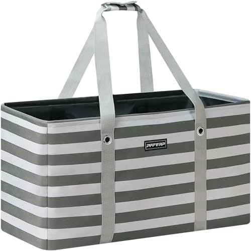 Stand Up Extra Large Utility Tote Bag, Foldable Reusable Grocery Bags by PFFVRP