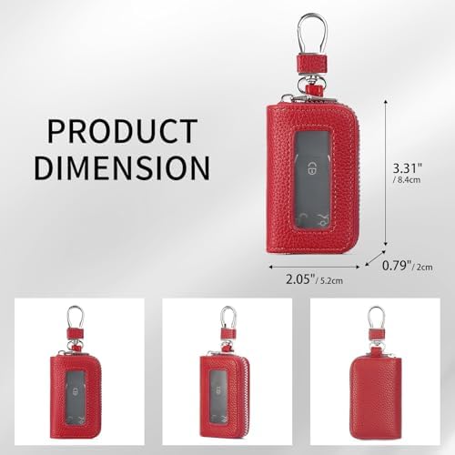 SENDEFN Universal Car Key Fob Case Leather Smart Remote Keychain Protector - Image 3