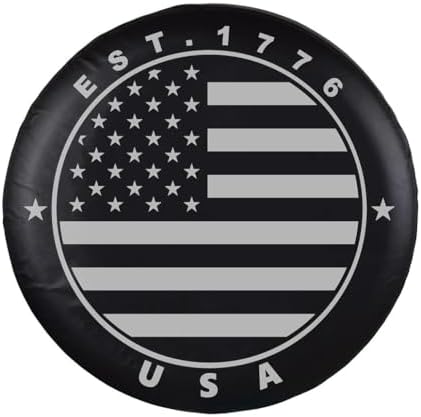 EST.1776 US Flag Spare Tire Cover Waterproof by JaykeJoy