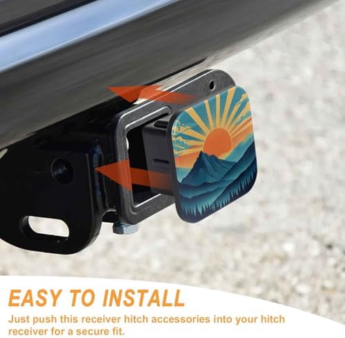 2 Inch Forest Sunset Trailer Hitch Cover Rubber Receiver Tube Plug Cap - Image 4