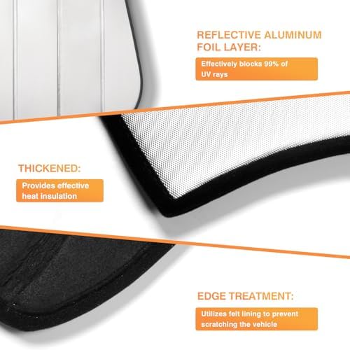 KUST Windshield Sun Shade for Honda CRV 2023-2025 2026 Foldable Thicken Window - Image 4