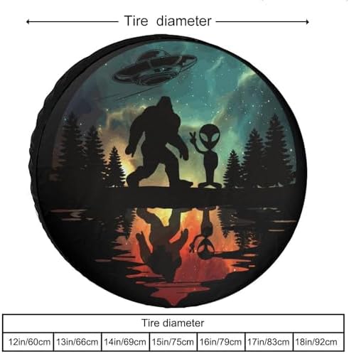 Sasquatch Bigfoot Trees Forest 6 Tire Covers, Dust-Proof Weatherproof Wheel - Image 3