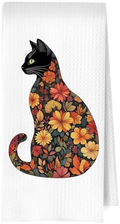 Flower Cat Kitchen Towels by Unknown
