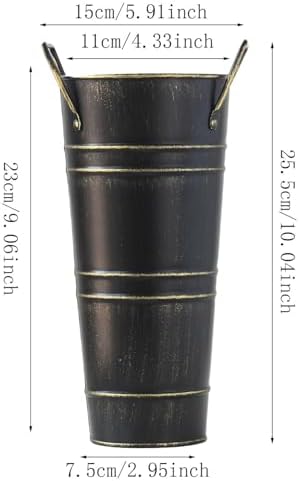 Rustic Metal Umbrella Stand Holder, Freestanding Bucket - Image 4