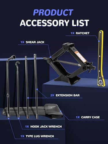 Spare Tire Jack Tool Kit w/ Labor-Saving Ratchet Wrench - Image 5