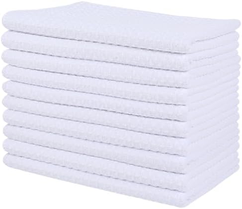 SINLAND Sublimation Blank Towels Waffle Kitchen Towel 16x24 10 Pack White by SINLAND
