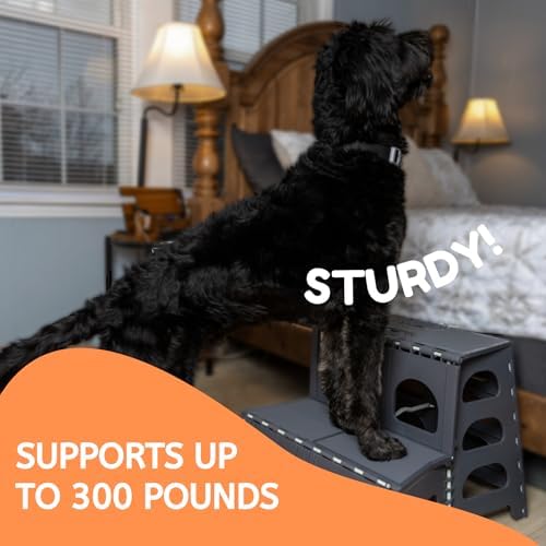 Bee Neat Foldable Dog Stairs, Collapsible Pet Step Ladder, Supports 300lbs - Image 5