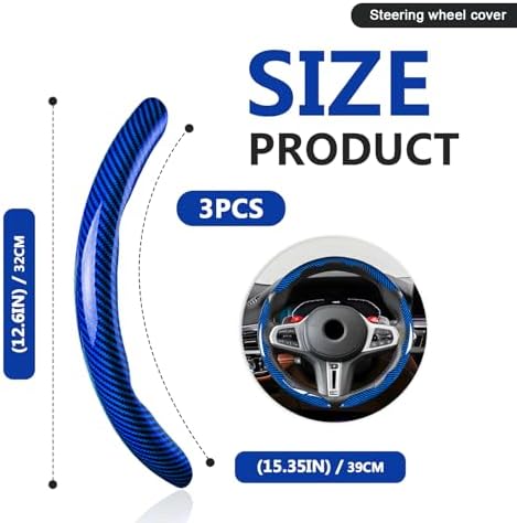 3pcs Universal Carbon Fiber Steering Wheel Cover - Image 2