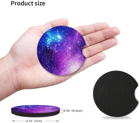 2pcs Nebula Pattern Car Cup Holder Coasters, Absorbent Drinks Coaster Mat - Image 4