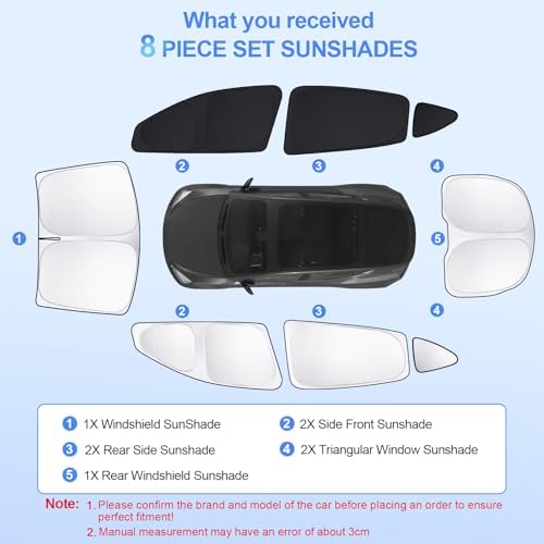 8PCS Window Shades for Tesla Model Y Juniper 2025-2026 Accessories, Car - Image 7