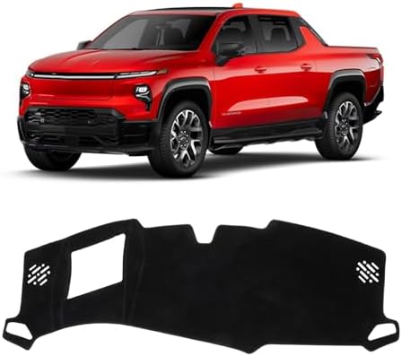 KUST Black Dash Cover for Chevrolet/Chevy Silverado EV 2024 2025 2026 Polyester by KUST