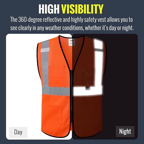 JKSafety Safety Vest for men women Hi Vis Vest - Image 2