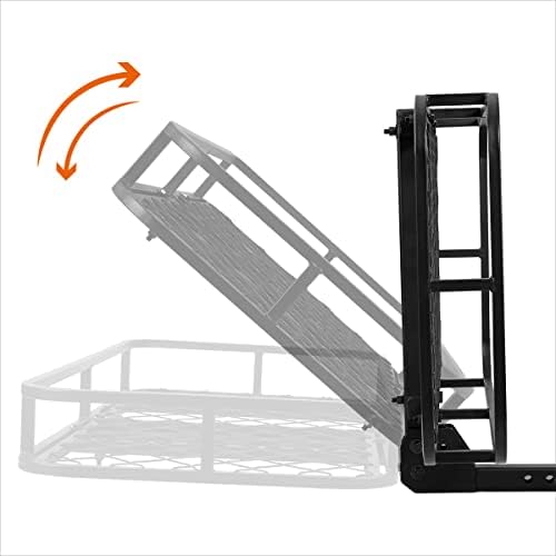 48" X 25.5" X 6" Carbon Steel Fold-Up Cargo Luggage Carrier Basket Fits 2" Tow - Image 5