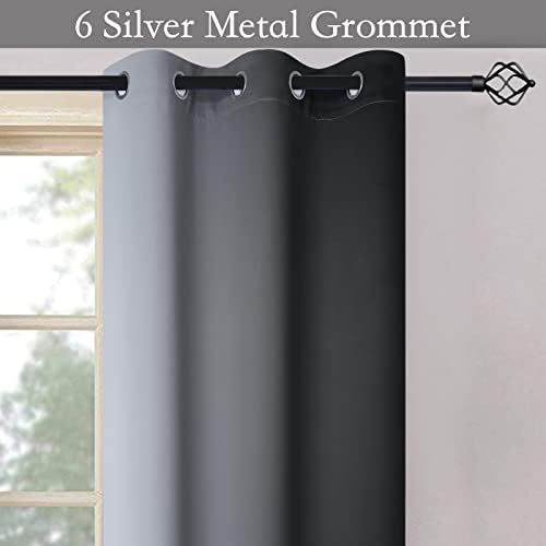 SimpleHome Ombre Black to Grey White Curtains - Image 5