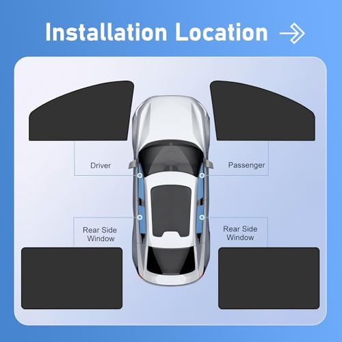 4 PCS Car Side Window Sun Shades, Heat Insulation & Sun Blocking Shade - Image 7