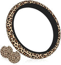 Cheetah Print Steering Wheel Cover Leopard 15 in + 2 car Coasters by Unknown
