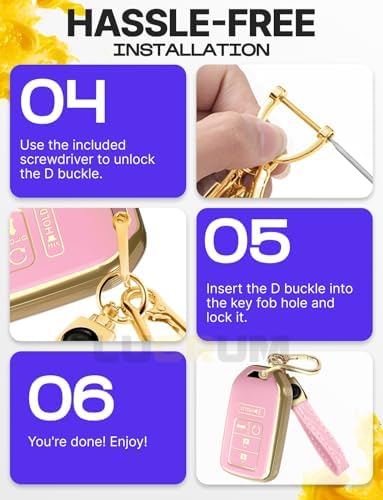Lucrum Compatible with Honda Key Fob Cover & Leather Keychain - Image 7
