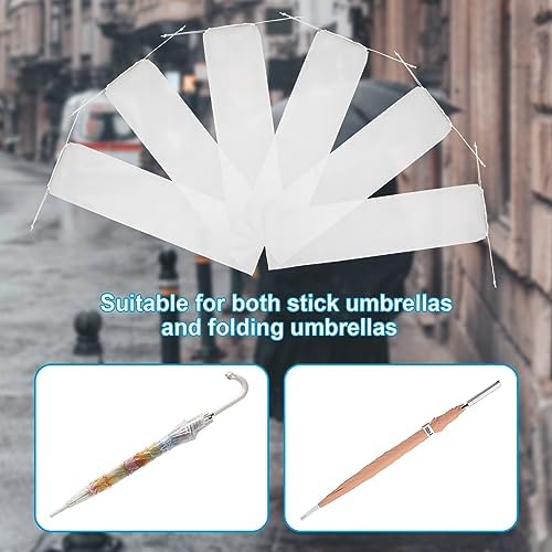 Cosmos 6 Pcs Umbrella Bags Wet Umbrella Covers Translucent Stick Umbrella - Image 3