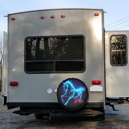 Delerain Blue Horse Spare Tire Cover Wheel Protectors Sun Protector Waterproof - Image 6