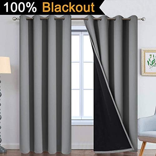 Yakamok Grey Blackout Curtains 96 Inches Long - Image 2