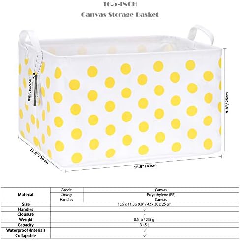 Sea Team Large Rectangle Open-Top Canvas Storage Basket - Image 6
