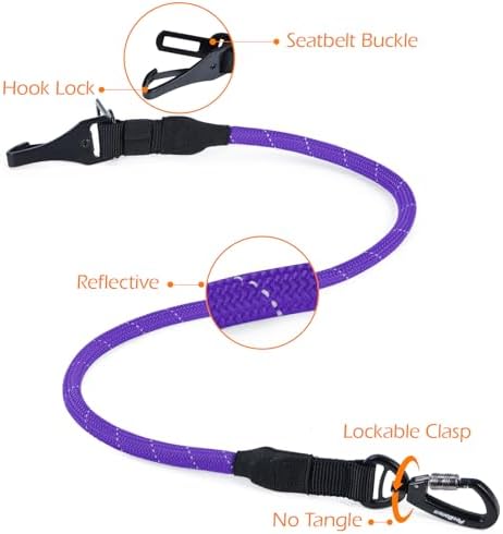 PetBonus 2 Packs Dog Seat Belt for Car, Rope Dog Car Harness for Vehicle - Image 6