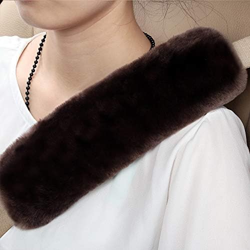 OGLAND 2 Pack Sheepskin Car Seat Belt Cover Pads | Wool Seatbelt Cushions - Image 2