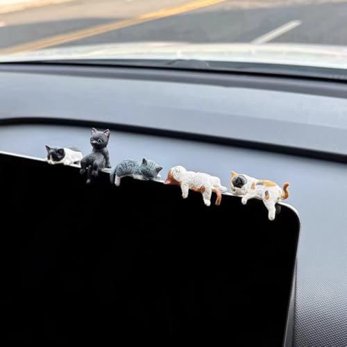 10 Pcs Cute Cat Car Accessories Funny Resin Cat Figurines - Image 4