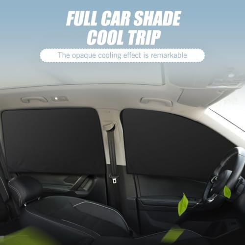 Tesnaao 4 PCS Car Side Window Sun Shade Replacement, 20CM x 50CM x 80CM Front - Image 3