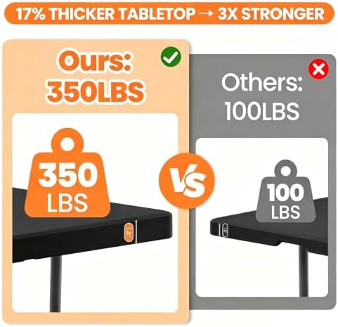 8 FT Folding Table Set with 6 Black Plastic Folding Chairs - Image 7