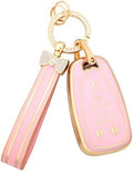 PIFOOG Key Fob Cover for Chevy Pink Gold Soft TPU 5 Buttons Car Keys Case Shell by PIFOOG