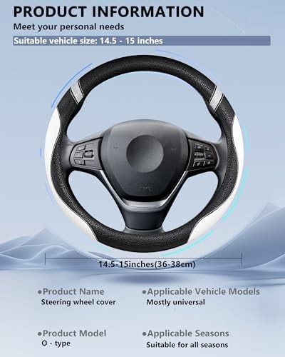 Steering Wheel Cover for Women Leather Universal Steering Wheel Cover for Car - Image 6