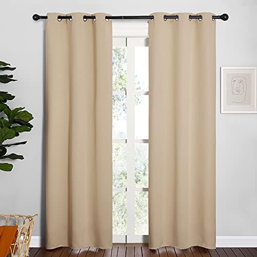 NICETOWN Biscotti Beige Blackout Curtains - Image 2
