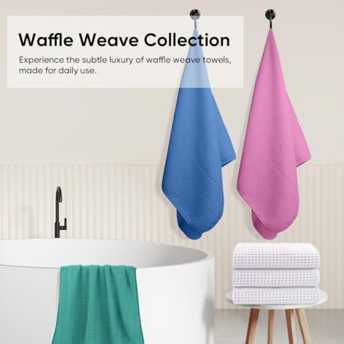 HOMEXCEL Waffle Bath Towels Set of 4 Pack, Waffle Towels - Image 5