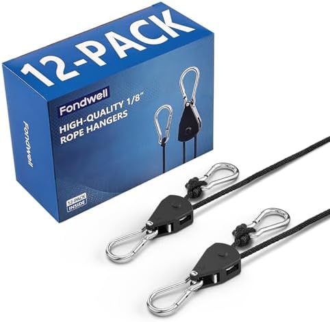 Fondwell Rope Tie Downs Small Ratchet Straps, Adjustable Grow Light Hangers by Fondwell