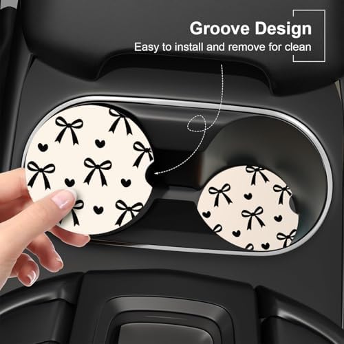 Ceramic Car Coasters – Absorbent Car Cup Holder Coaster Set - Image 4