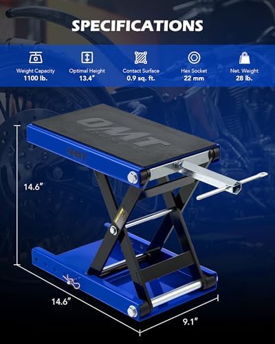 OMT 1100lb Motorcycle Scissor Lift Jack Wide Deck Motorbike Hoist Stand - Image 2