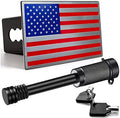 Bonrcea 2" American Flag Aluminum Trailer Hitch Cover & Hitch Lock by Bonrcea