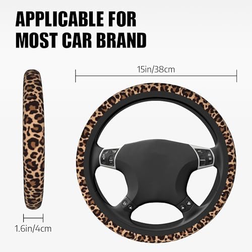 Leopard Steering Wheel Cover, Cheetah Universal Car Steering Wheel Covers - Image 5