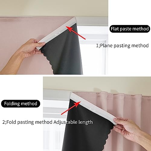 AJAZZ 100% Blackout Self Adhesive Curtains Small Window Short Temporary Black - Image 4