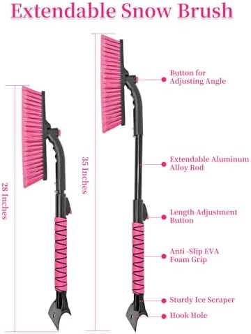 HEEYA Snow Brush for Car, Extendable Ice Scraper - Image 6