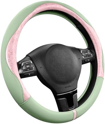PIC AUTO Steering Wheel Cover, Universal Fit 14.5"–15.5", Soft PU Grain Leather by PICAUTO