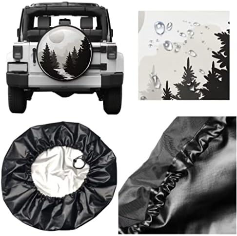 Abstract Moon Spare Tire Cover Mountain Tree 15 Inch Waterproof Dust-Proof - Image 5
