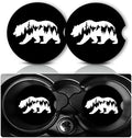 2Pack White Bear Car Cup Holder Coaster Neoprene Car Coasters by YGQZYYQ