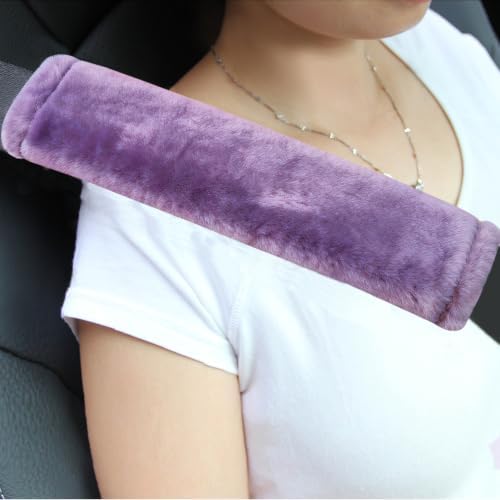 Amooca 2-Pack Soft Furry Universal Seatbelt Cover Car Shoulder Pad by Amooca