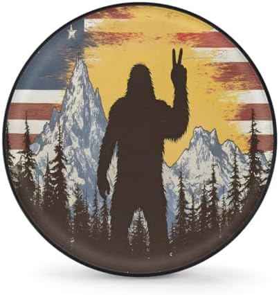 Bigfoot Flag Fun Spare Tire Cover Dust-Proof Wheel Protector by Unknown