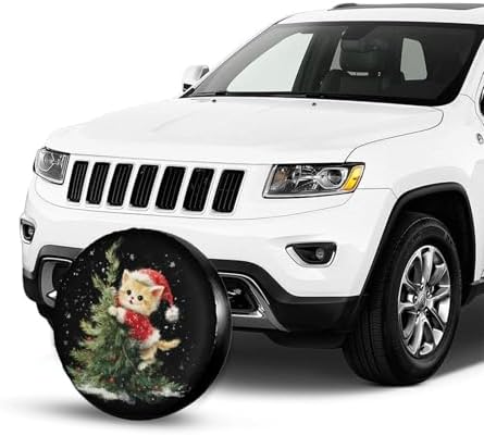 Christmas Tree Funny Cats Spare Tire Cover Universal - Image 7