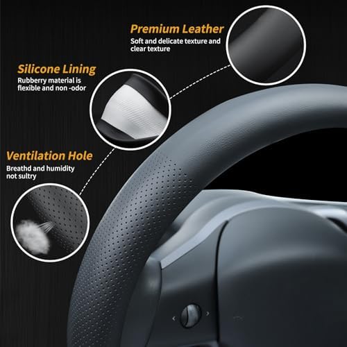 Uxcer Nappa Leather Steering Wheel Cover Compatible - Image 5